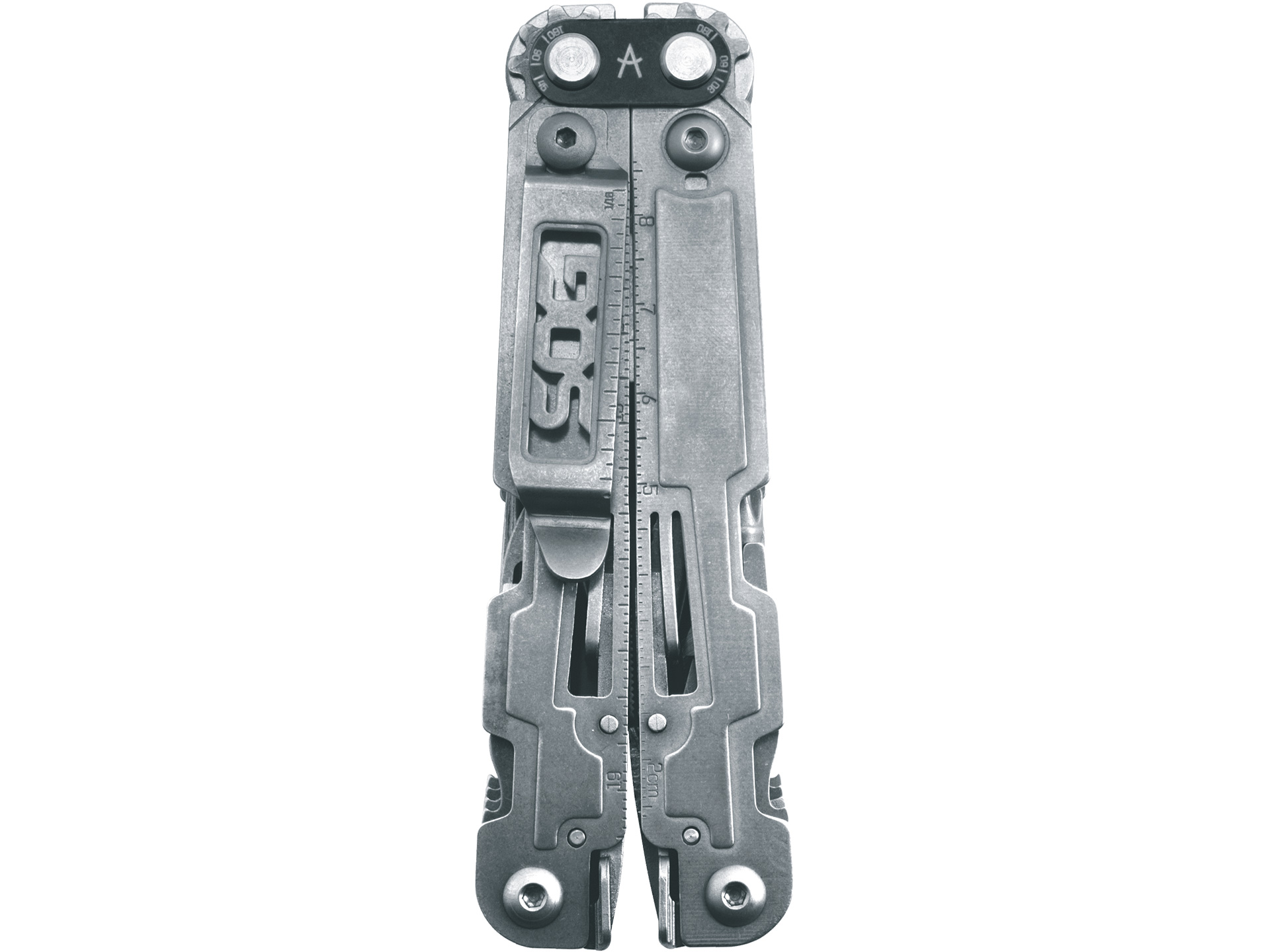 thumbnail interactive-video image 1 of SOG PowerAccess Multi-Tool PA1001-CP - 18 Tools, Stainless Steel, Sheath Included 1 of 5
